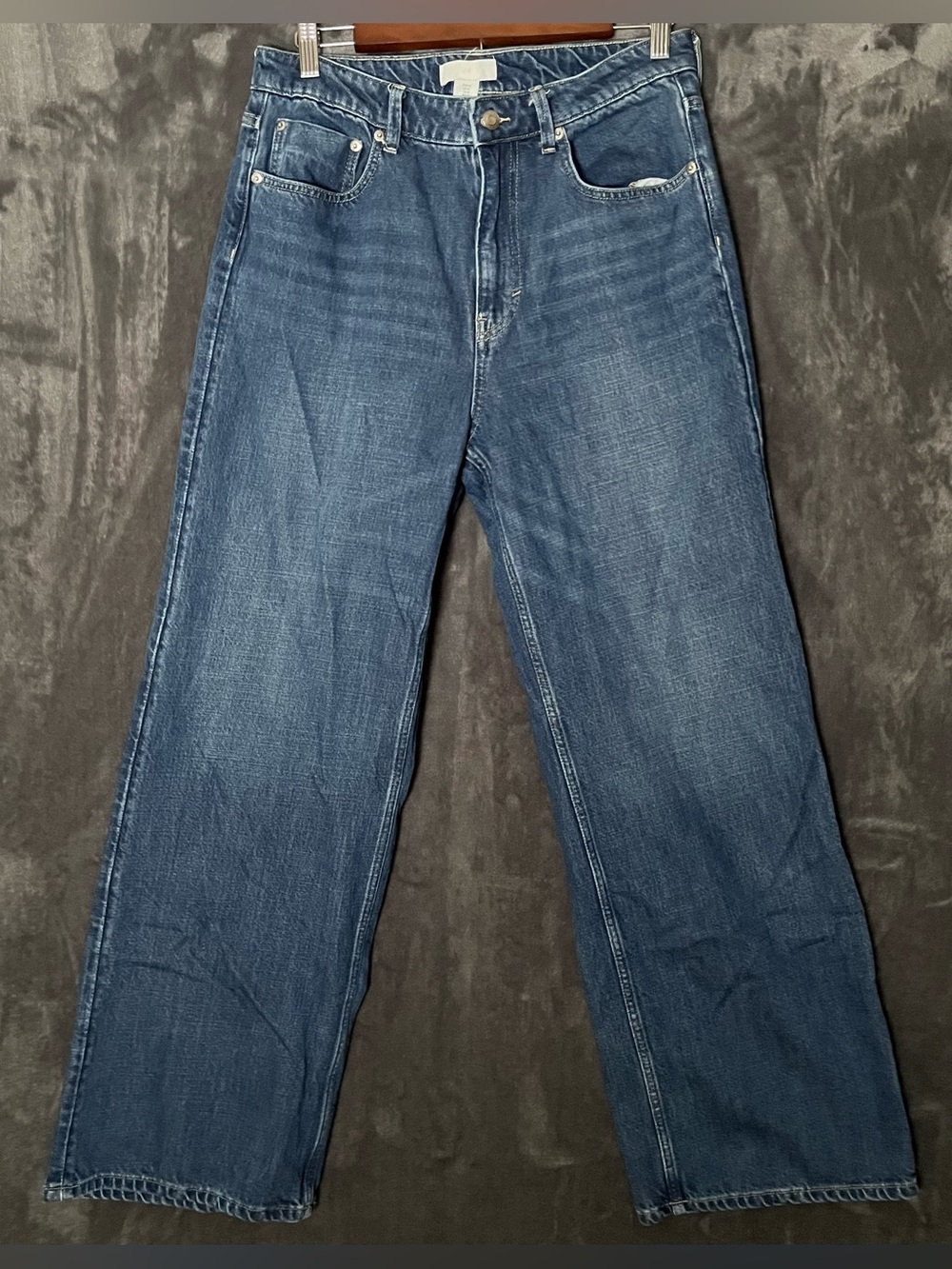H&M Jean's Women's 10 Blue Denim High Rise Med wash Wide Leg